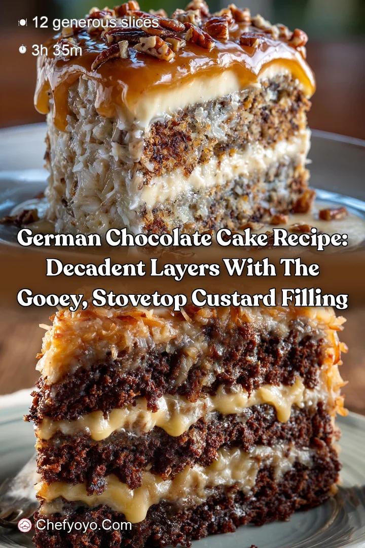 German Chocolate Cake Recipe: Decadent Layers with the Gooey Stovetop Custard Filling