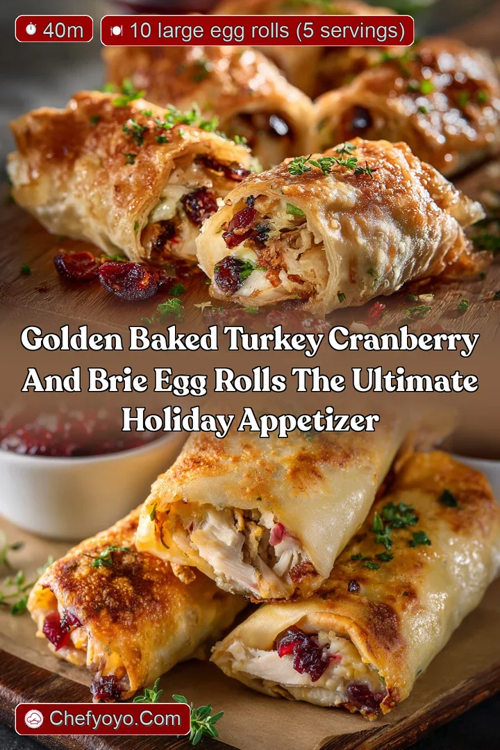 Golden Baked Turkey Cranberry and Brie Egg Rolls The Ultimate Holiday Appetizer