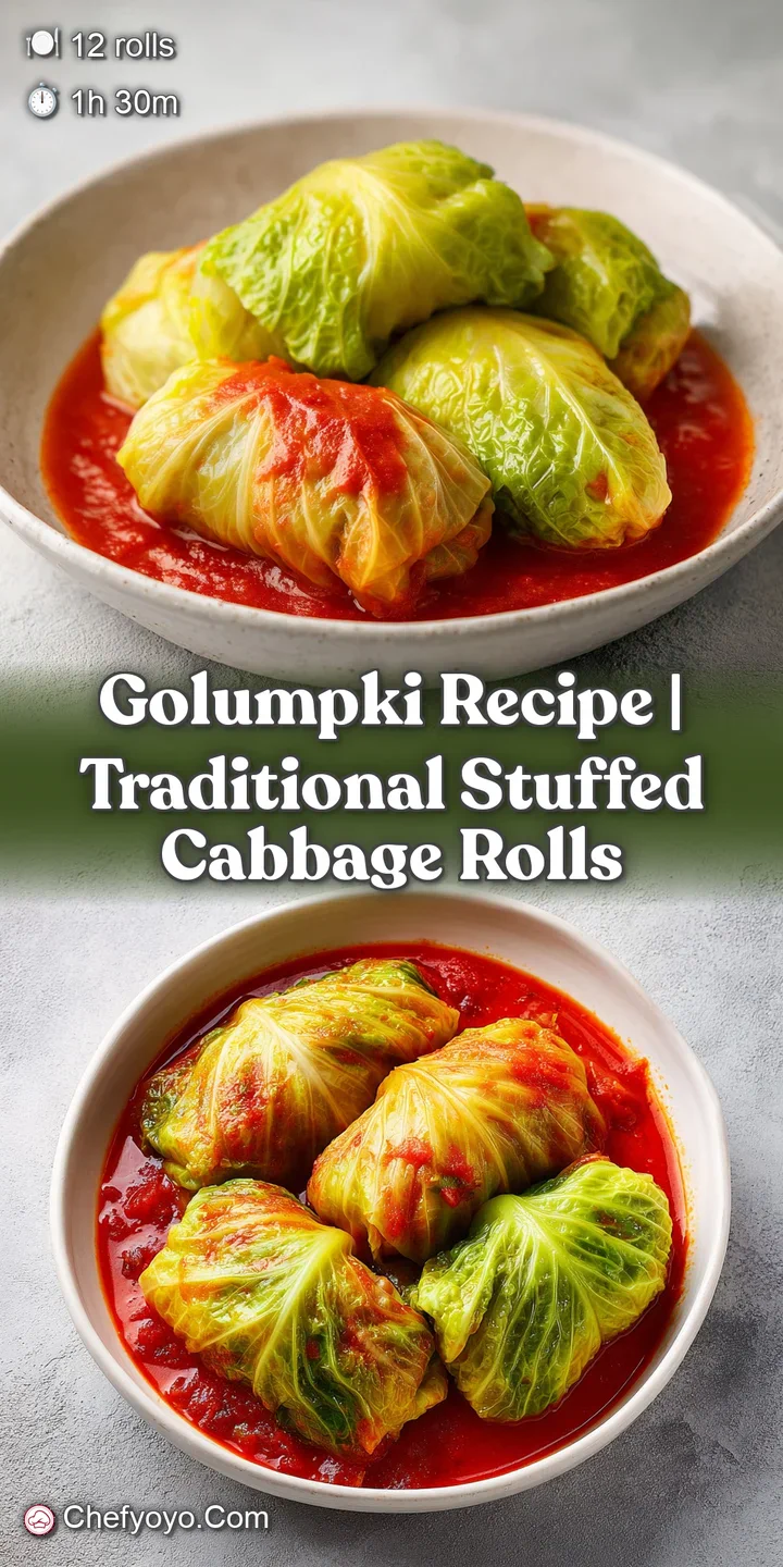 Close-up of a sliced cabbage roll revealing savory ground beef and rice filling enveloped in a thick red sauce.