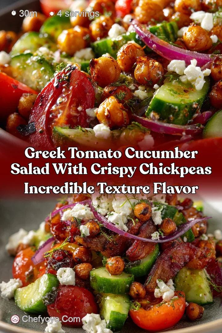Greek Tomato Cucumber Salad with Crispy Chickpeas Incredible Texture Flavor