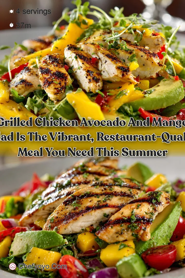 Grilled Chicken Avocado and Mango Salad is the vibrant restaurant-quality meal you need this summer