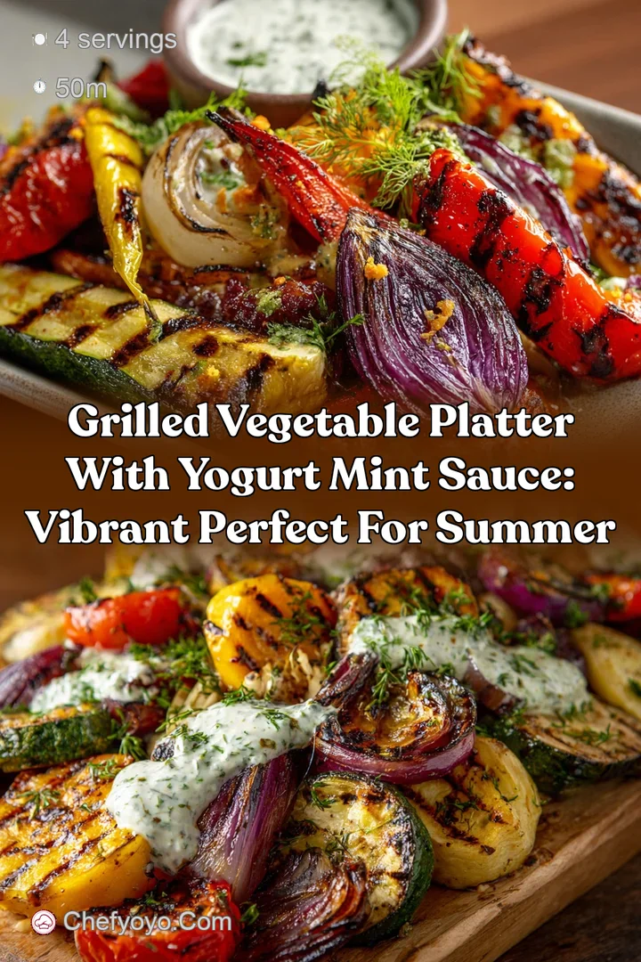 Grilled Vegetable Platter with Yogurt Mint Sauce: Vibrant Perfect for Summer