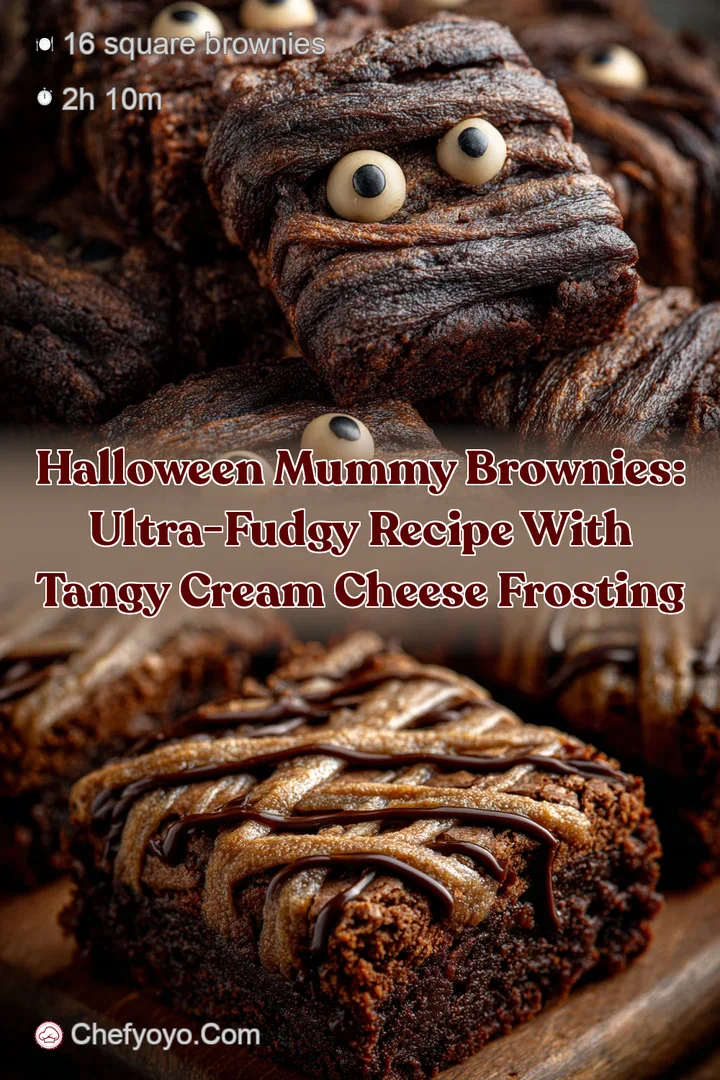 Halloween Mummy Brownies: Ultra-Fudgy Recipe with Tangy Cream Cheese Frosting