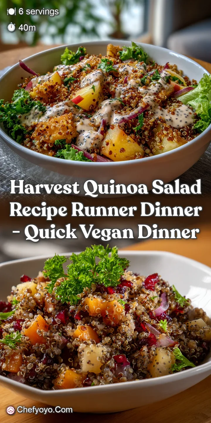 Harvest Quinoa Salad Recipe Runner Dinner - Quick Vegan Dinner
