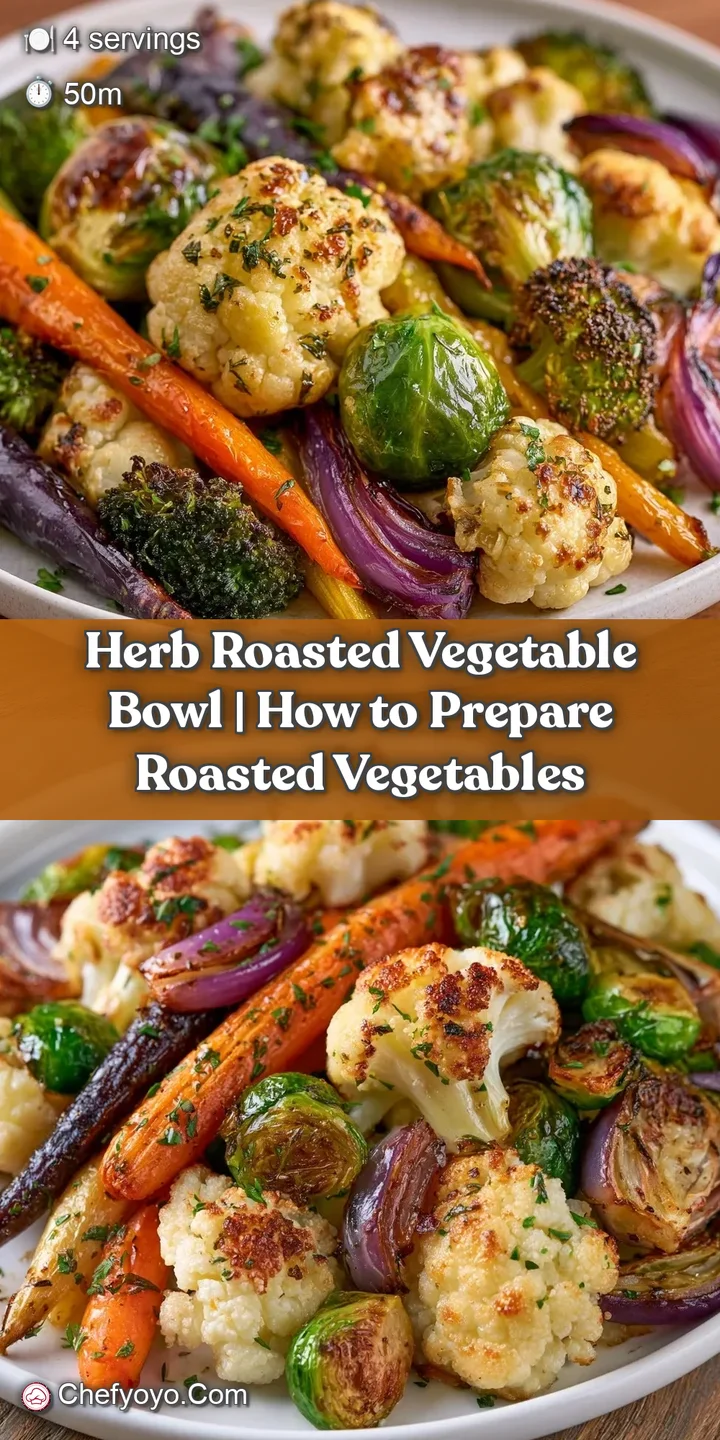 Close-up of glistening, herb-flecked roasted vegetables and crispy chickpeas with a light drizzle of oil.