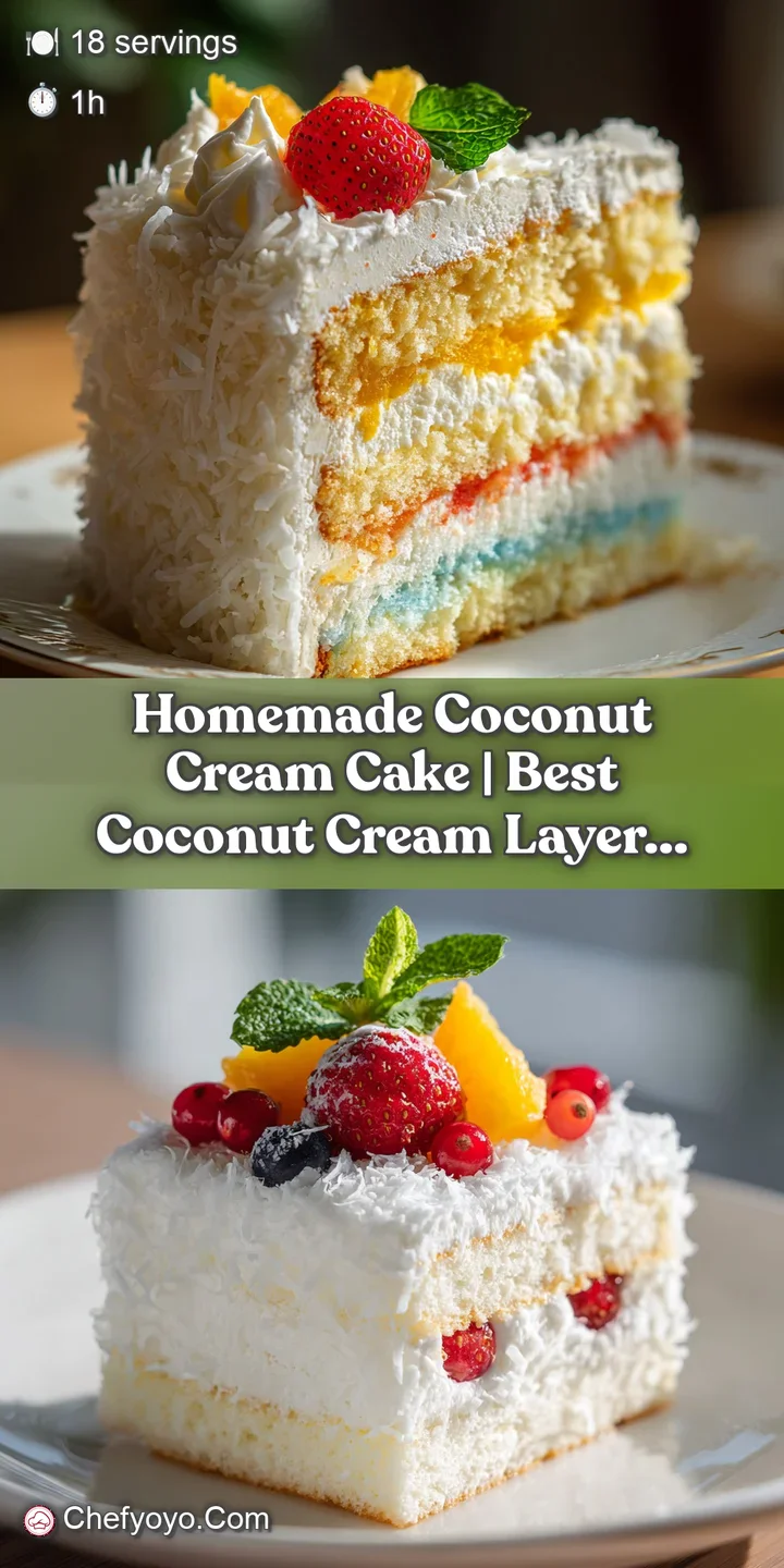 Close-up of rich cream cheese frosting cascading down a moist coconut cake, with golden toasted coconut accents.