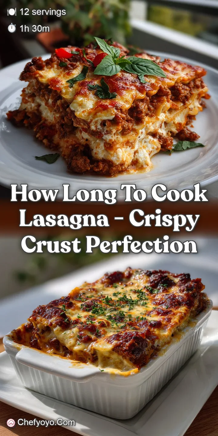 Bubbling, golden-brown lasagna with perfectly crisped cheese and layers of rich, red sauce, promising a hearty, comforting...