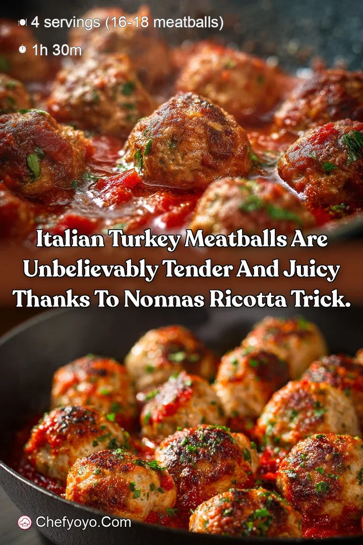 Italian Turkey Meatballs are unbelievably tender and juicy thanks to Nonnas ricotta trick.