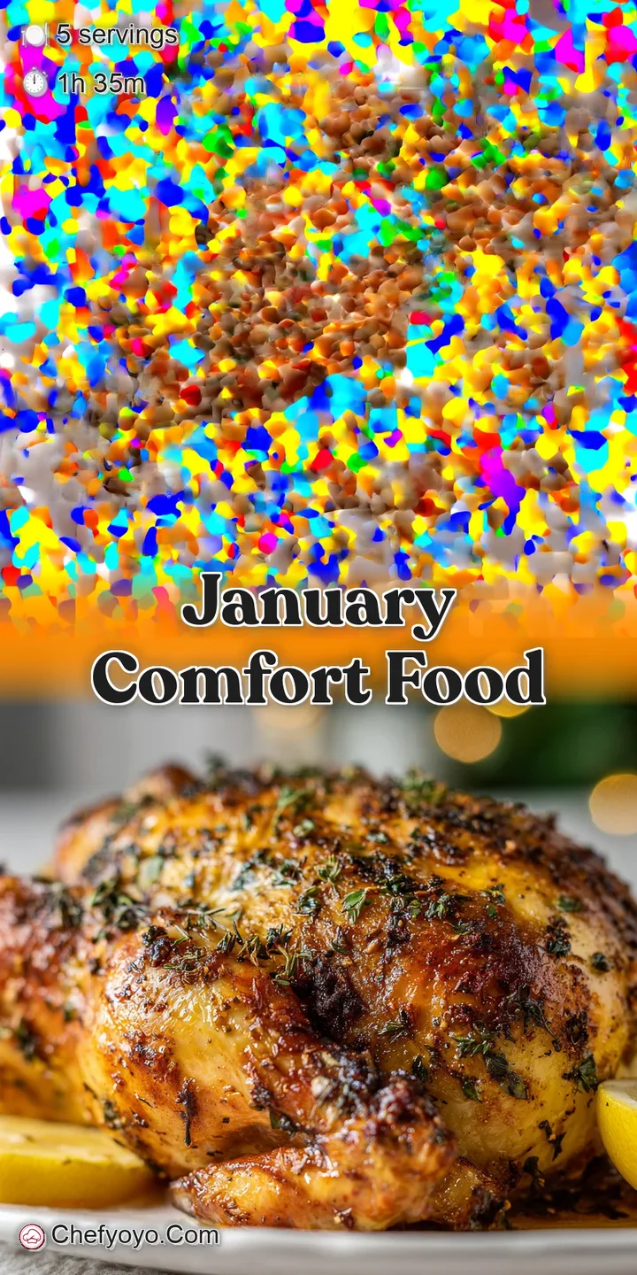 Close-up of juicy roasted chicken with deeply browned, crispy skin. Herbs are visible, highlighting freshness and tempting...