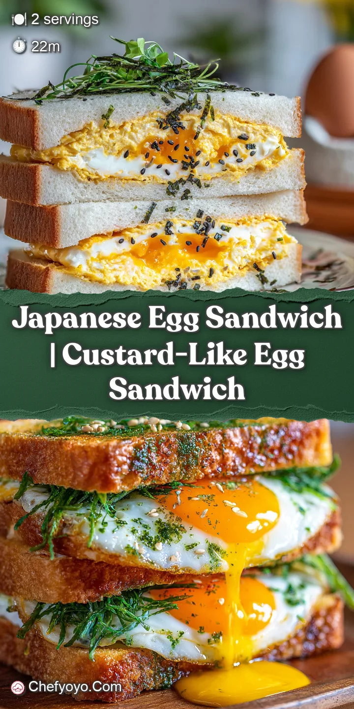 Close-up showcases a Japanese egg sandwich: a soft, fluffy, buttery filling spilling from the pillowy white bread. So appe...