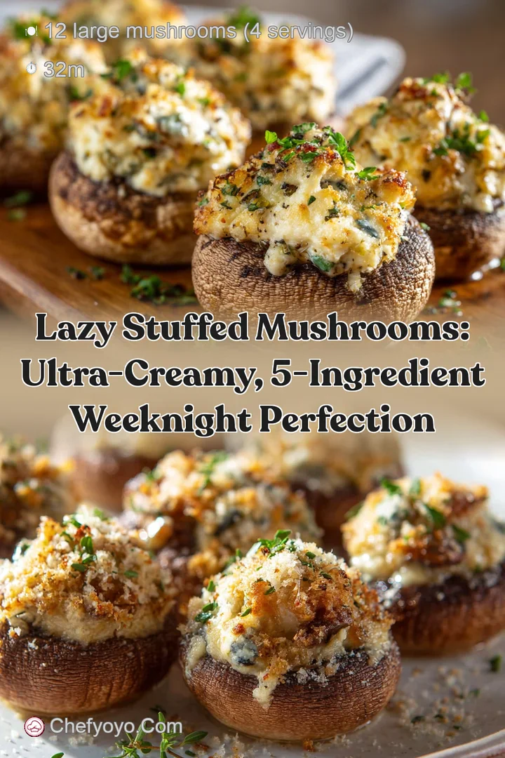 Lazy Stuffed Mushrooms: Ultra-Creamy 5-Ingredient Weeknight Perfection
