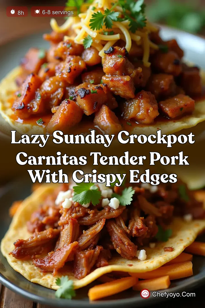 Lazy Sunday Crockpot Carnitas Tender Pork with Crispy Edges