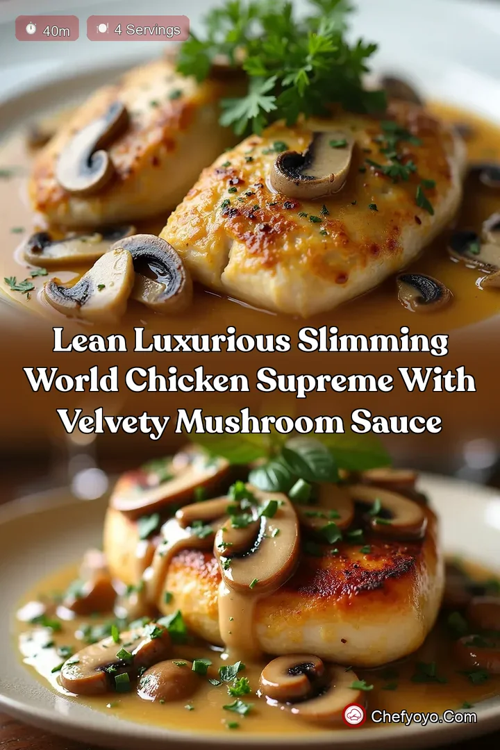 Lean Luxurious Slimming World Chicken Supreme with Velvety Mushroom Sauce