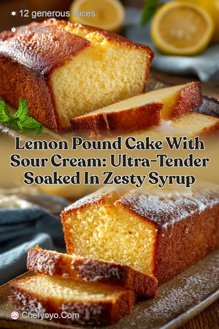 Lemon Pound Cake with Sour Cream: Ultra-Tender Soaked in Zesty Syrup