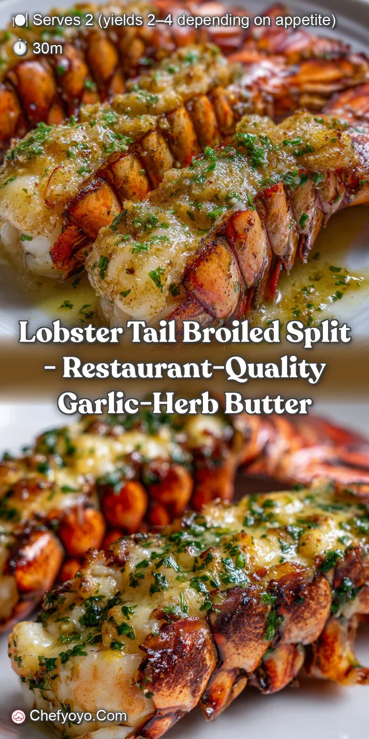 Lobster Tail Broiled Split - Restaurant-Quality Garlic-Herb Butter