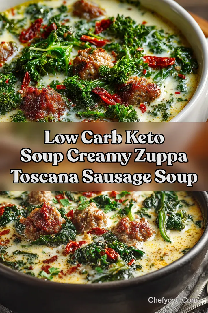 Low Carb Keto Soup Creamy Zuppa Toscana Sausage Soup