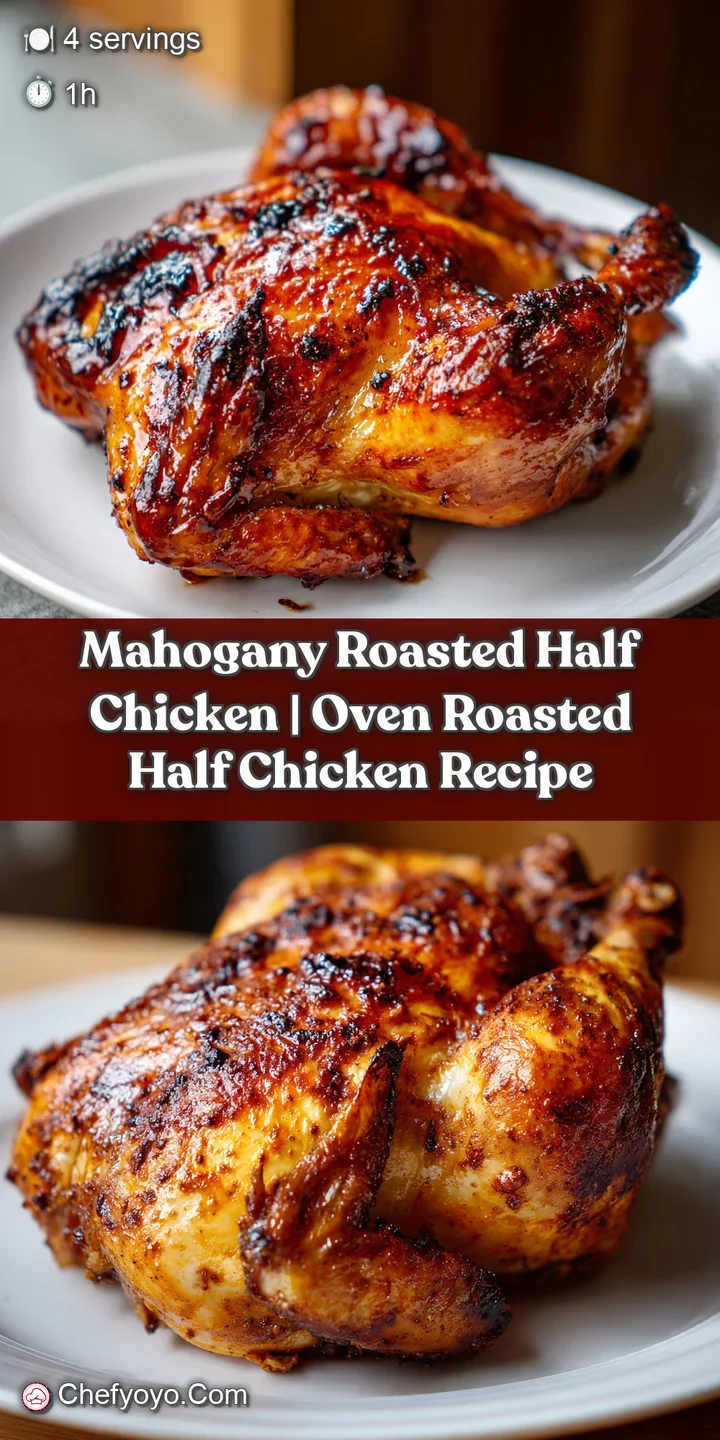 Close-up of crackling, bronzed chicken skin on a roasted half, highlighting its savory aroma and tender texture.