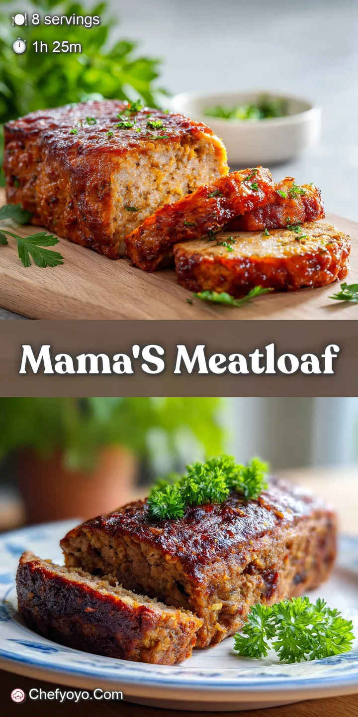 Close-up of a glazed meatloaf slice, showcasing the moist, savory interior with flecks of herbs and a caramelized crust.