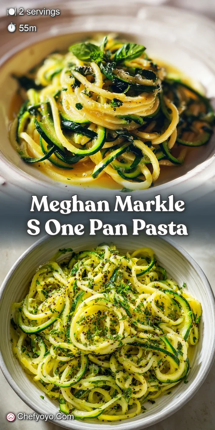 Close-up capturing the creamy texture of the pasta, interwoven with tender zucchini. The sauce shines, creating a mouthwat...