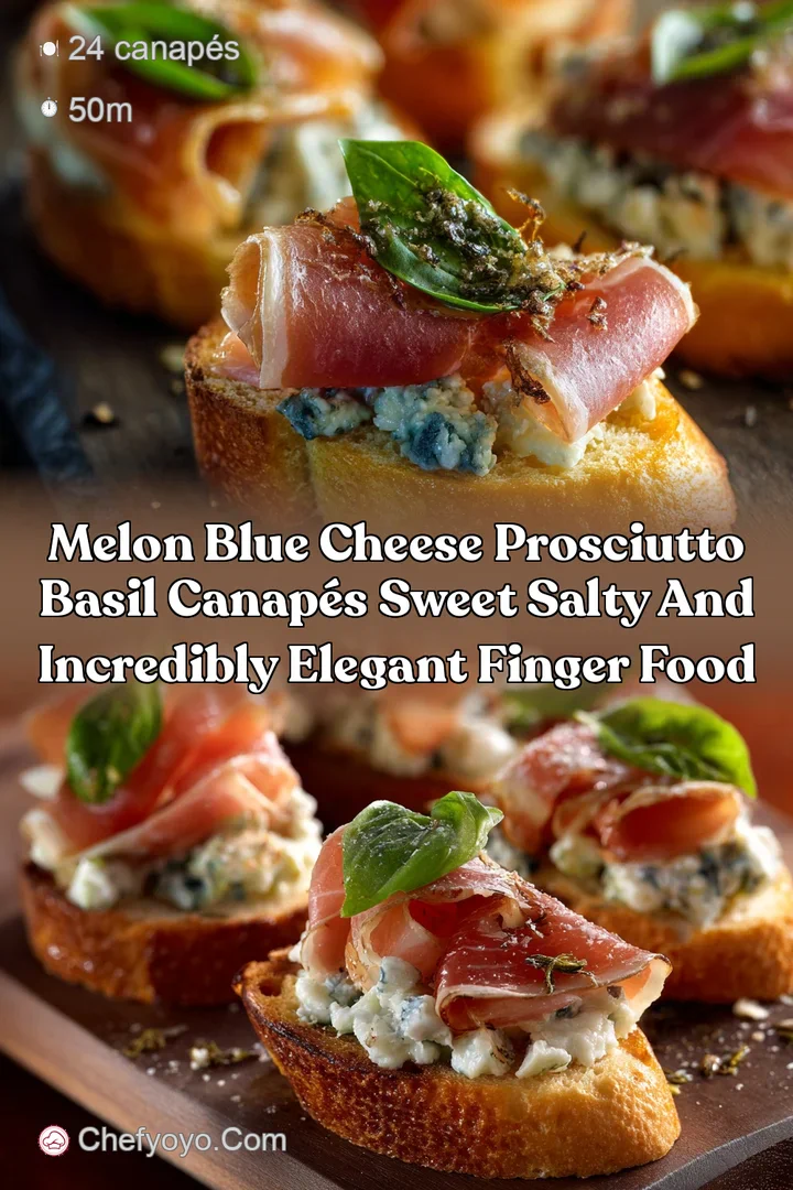 Melon Blue Cheese Prosciutto Basil Canap&eacute;s Sweet Salty and Incredibly Elegant Finger Food