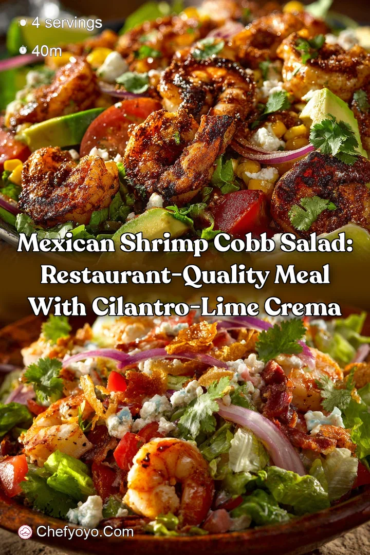 Mexican Shrimp Cobb Salad: Restaurant-Quality Meal with Cilantro-Lime Crema