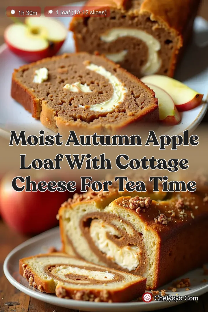Moist Autumn Apple Loaf with Cottage Cheese for Tea Time