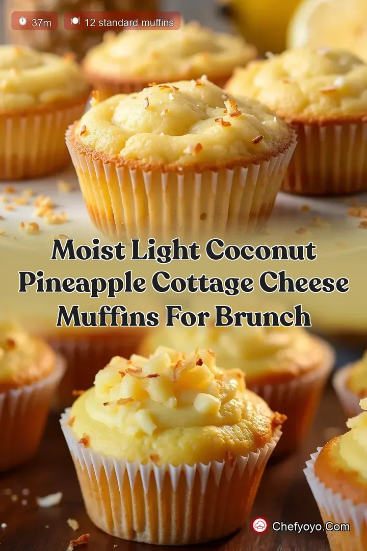 Moist Light Coconut Pineapple Cottage Cheese Muffins for Brunch