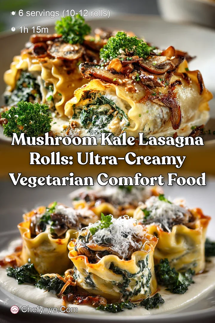 Mushroom Kale Lasagna Rolls: Ultra-Creamy Vegetarian Comfort Food