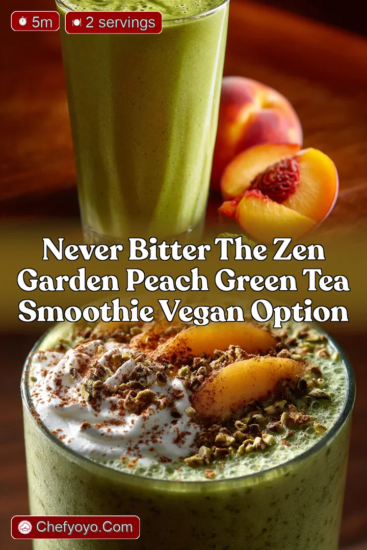 Never Bitter The Zen Garden Peach Green Tea Smoothie Vegan Option