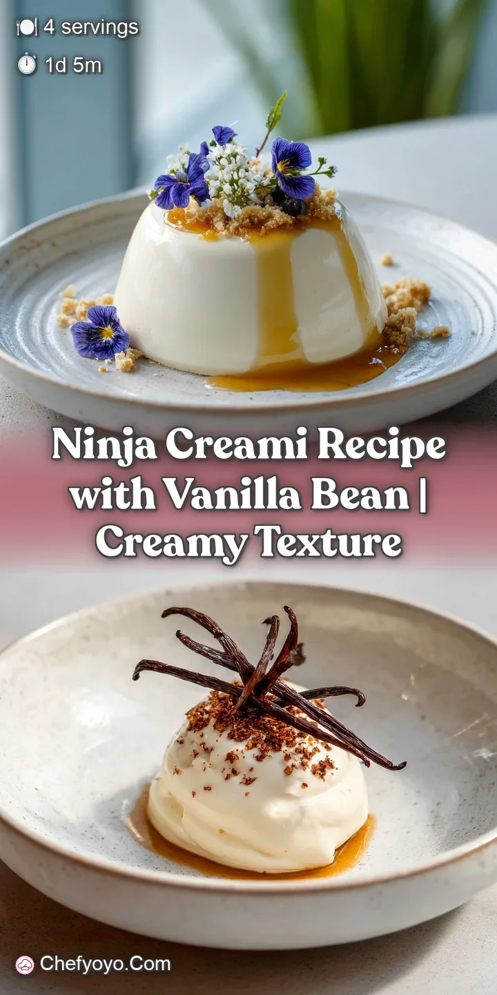 Close-up of a spoonful of rich, vanilla bean ice cream. The cold dessert shimmers with a frosty sheen.