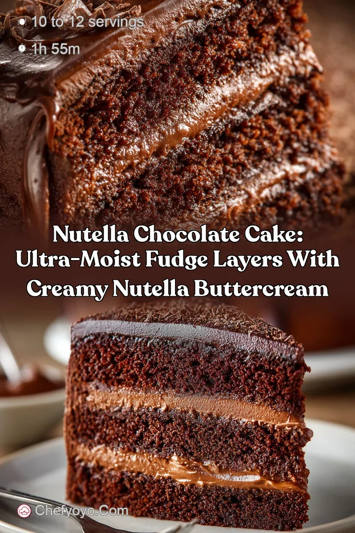 Nutella Chocolate Cake: Ultra-Moist Fudge Layers with Creamy Nutella Buttercream