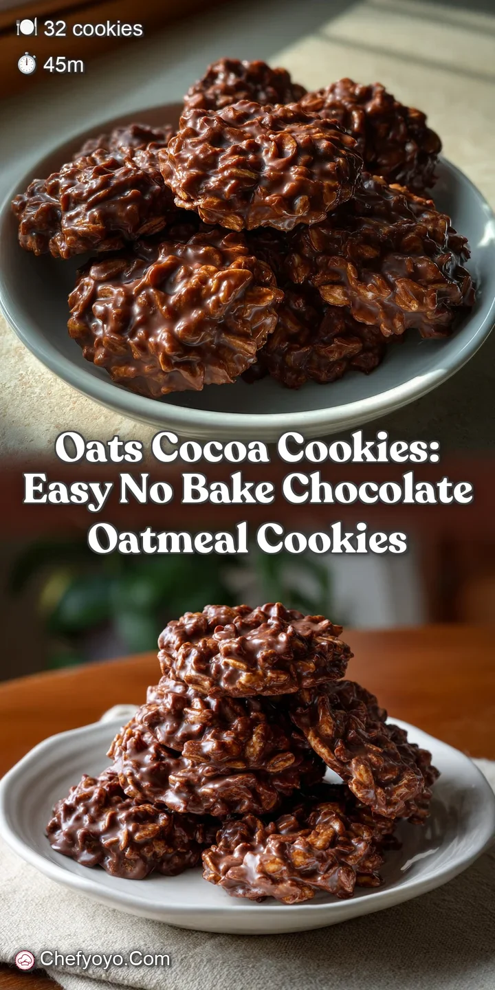 Oats Cocoa Cookies: Easy No Bake Chocolate Oatmeal Cookies