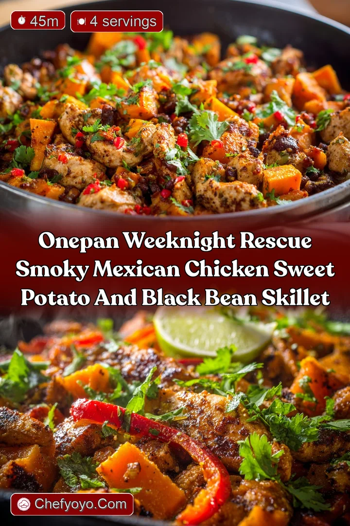 OnePan Weeknight Rescue Smoky Mexican Chicken Sweet Potato and Black Bean Skillet