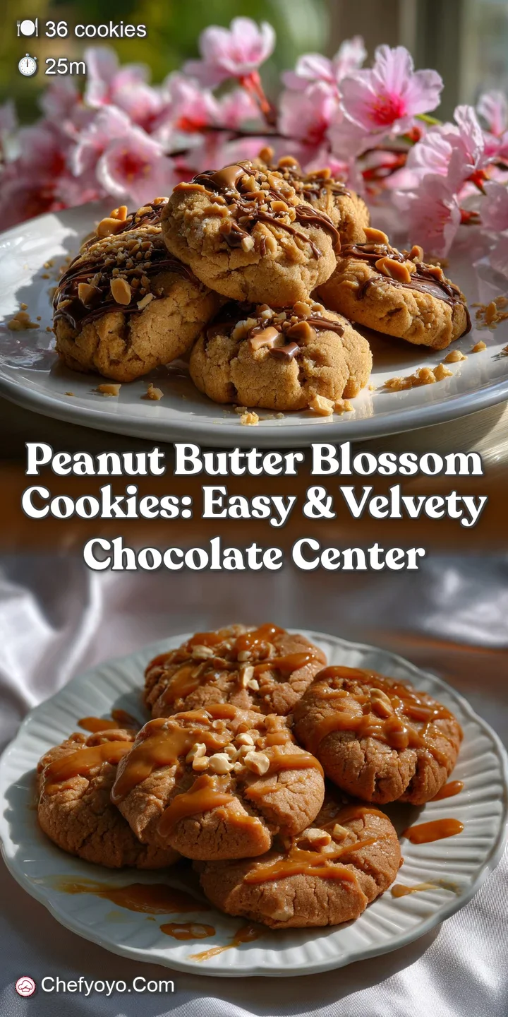 Close-up of a peanut butter cookie, revealing a soft, crumbly interior and the rich, melted chocolate kiss. Appealing and ...