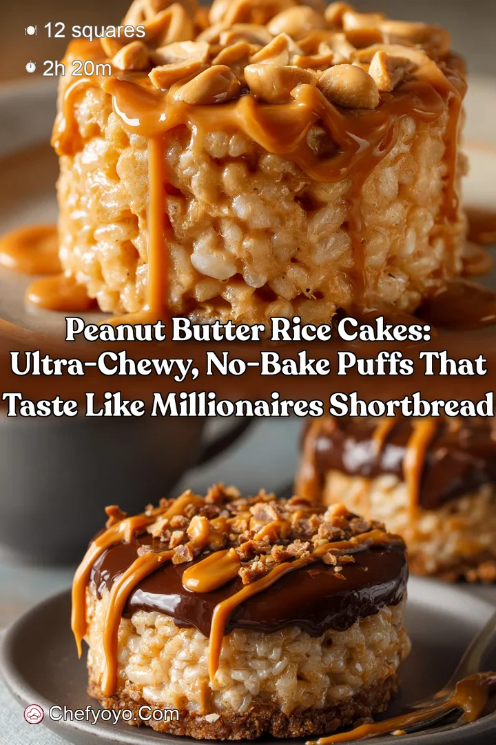 Peanut Butter Rice Cakes: Ultra-Chewy No-Bake Puffs That Taste Like Millionaires Shortbread