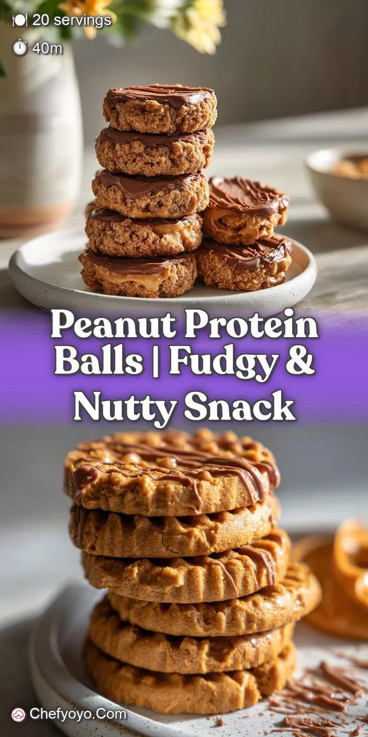 Close-up of a rich, fudgy protein ball with a rough texture, glistening with moisture and studded with crunchy peanut pieces.