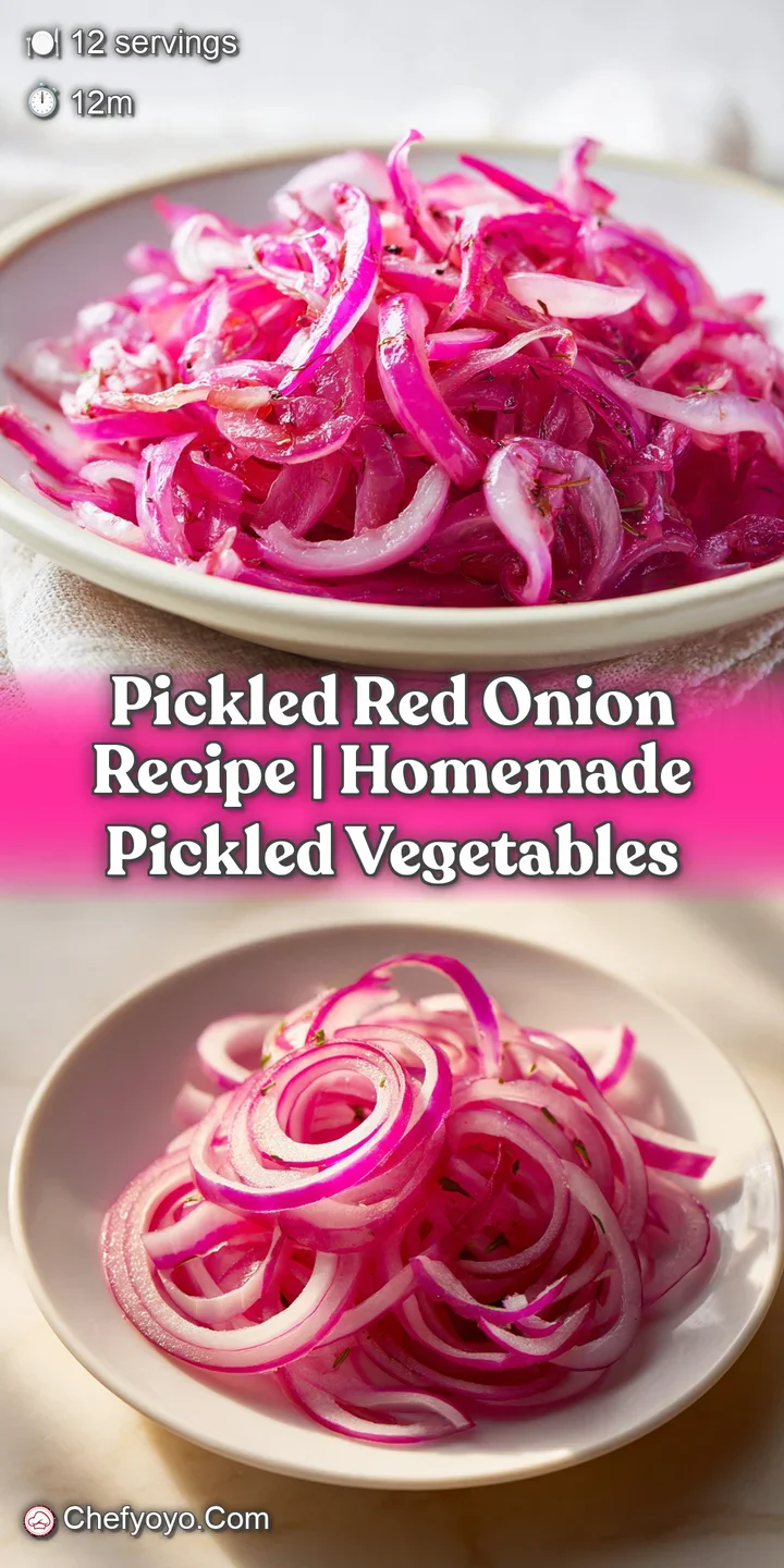 Close-up of thinly sliced, jewel-toned pickled red onions, their slightly translucent edges hinting at a refreshing crunch.