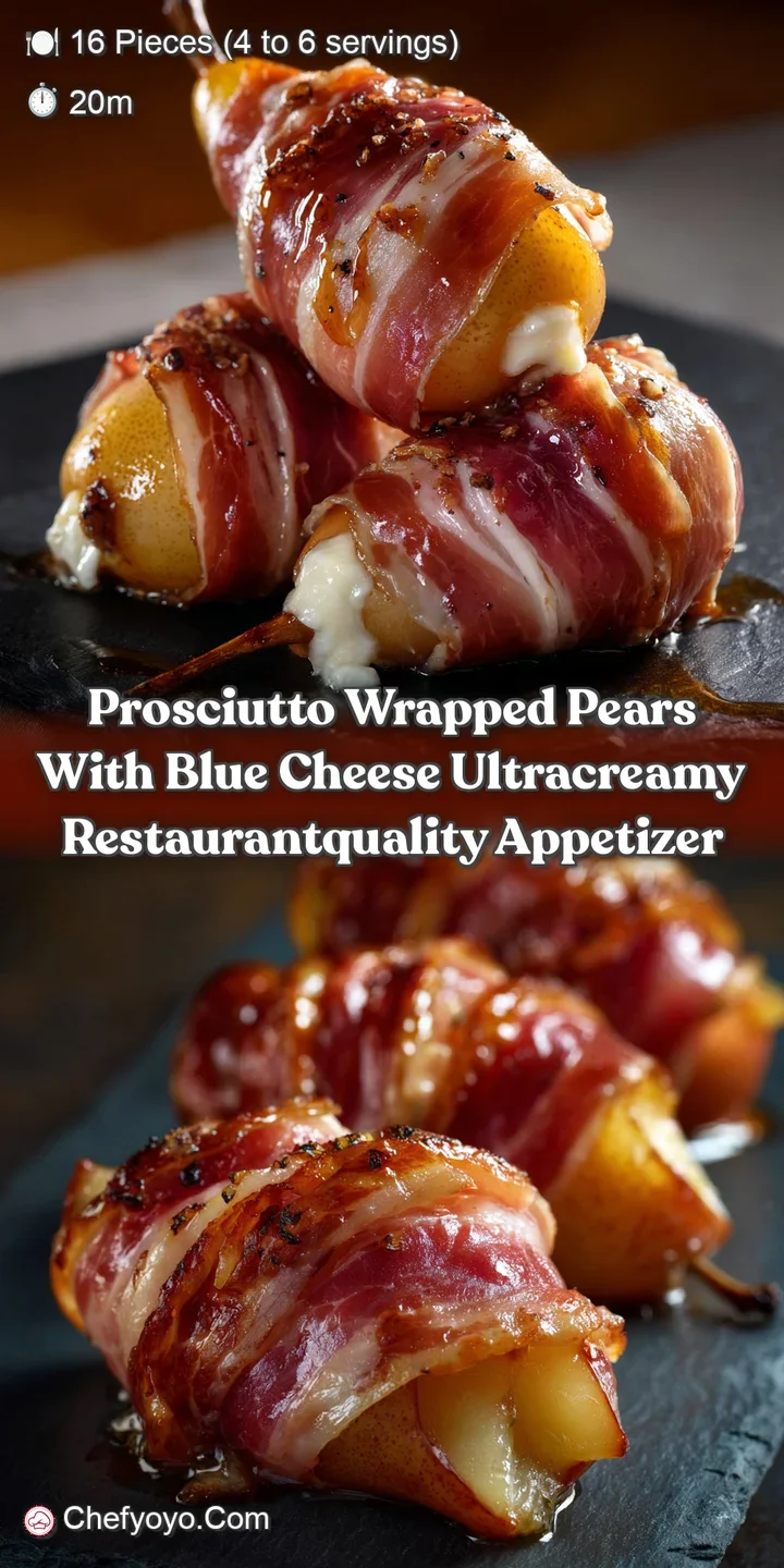 Prosciutto Wrapped Pears with Blue Cheese UltraCreamy RestaurantQuality Appetizer