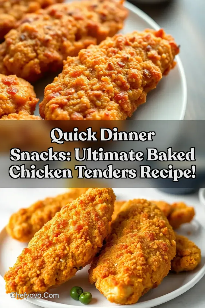Quick Dinner Snacks: Ultimate Baked Chicken Tenders Recipe! : PIN FOR LATER Quick Dinner Snacks: Ultimate Baked Chicken Tenders Recipe!