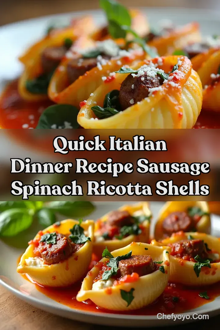Quick Italian Dinner Recipe Sausage Spinach Ricotta Shells