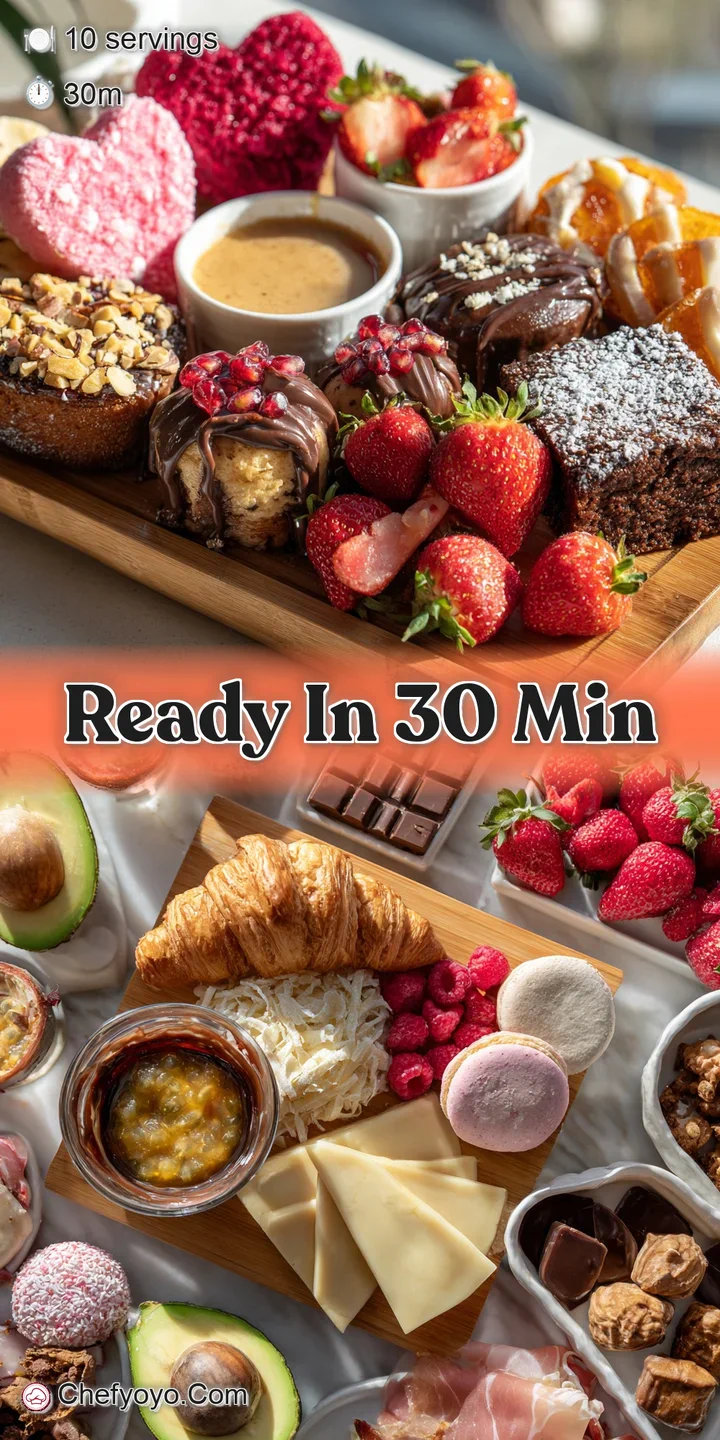 Close-up of a delectable charcuterie board with various cheeses, cured meats, fresh fruits, and decadent chocolates.