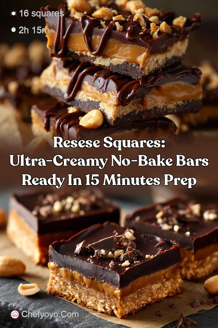 Resese Squares: Ultra-Creamy No-Bake Bars Ready in 15 Minutes Prep