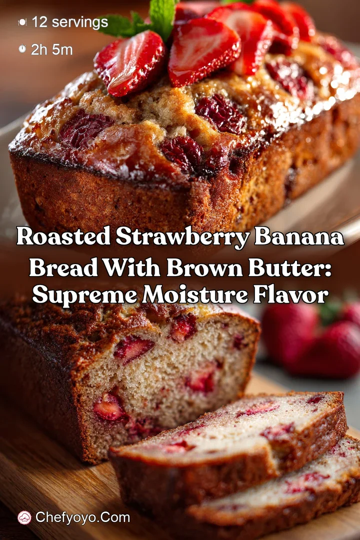 Roasted Strawberry Banana Bread with Brown Butter: Supreme Moisture Flavor