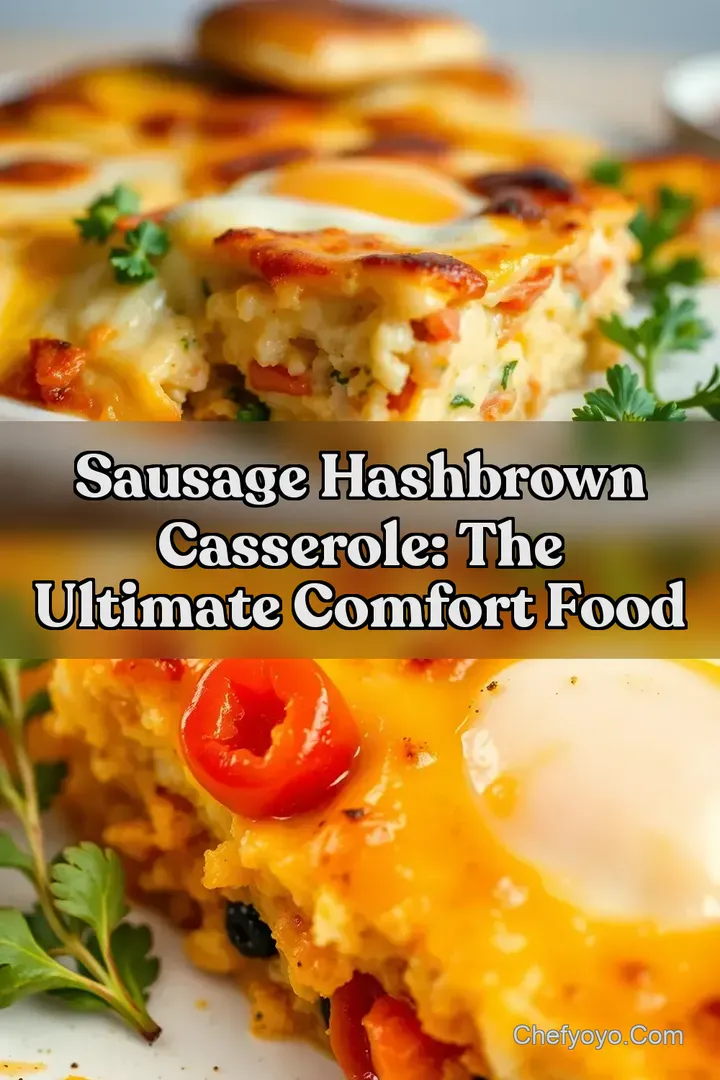 Sausage Hashbrown Casserole: The ULTIMATE Comfort Food : PIN FOR LATER Sausage Hashbrown Casserole: The ULTIMATE Comfort Food