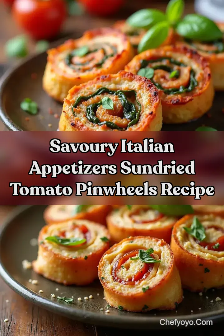 Savoury Italian Appetizers SunDried Tomato Pinwheels Recipe