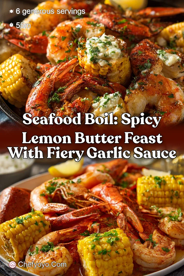 Seafood Boil: Spicy Lemon Butter Feast with Fiery Garlic Sauce