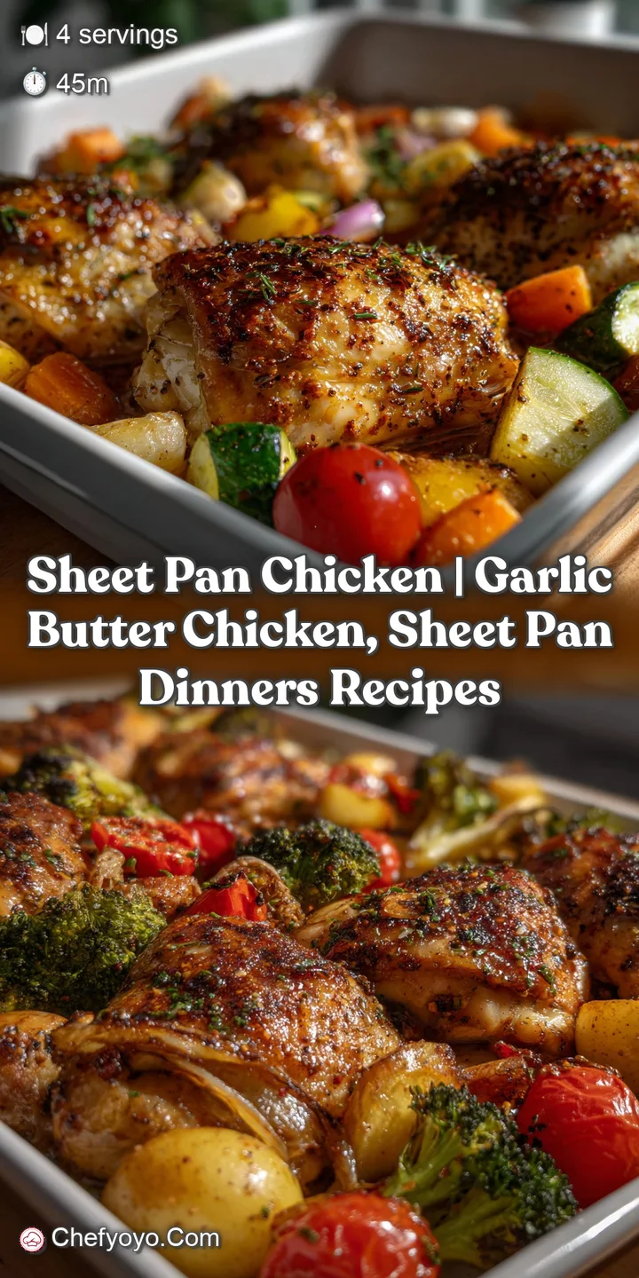 Sheet Pan Chicken | Garlic Butter Chicken Sheet Pan Dinners Recipes
