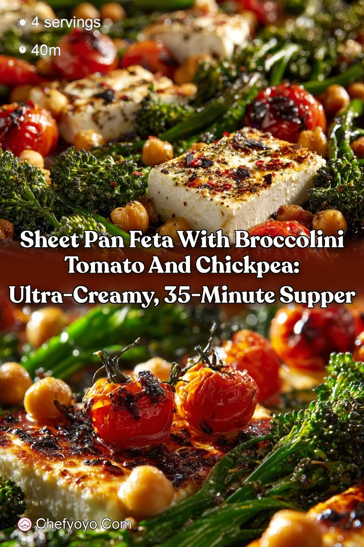 Sheet Pan Feta with Broccolini Tomato and Chickpea: Ultra-Creamy 35-Minute Supper