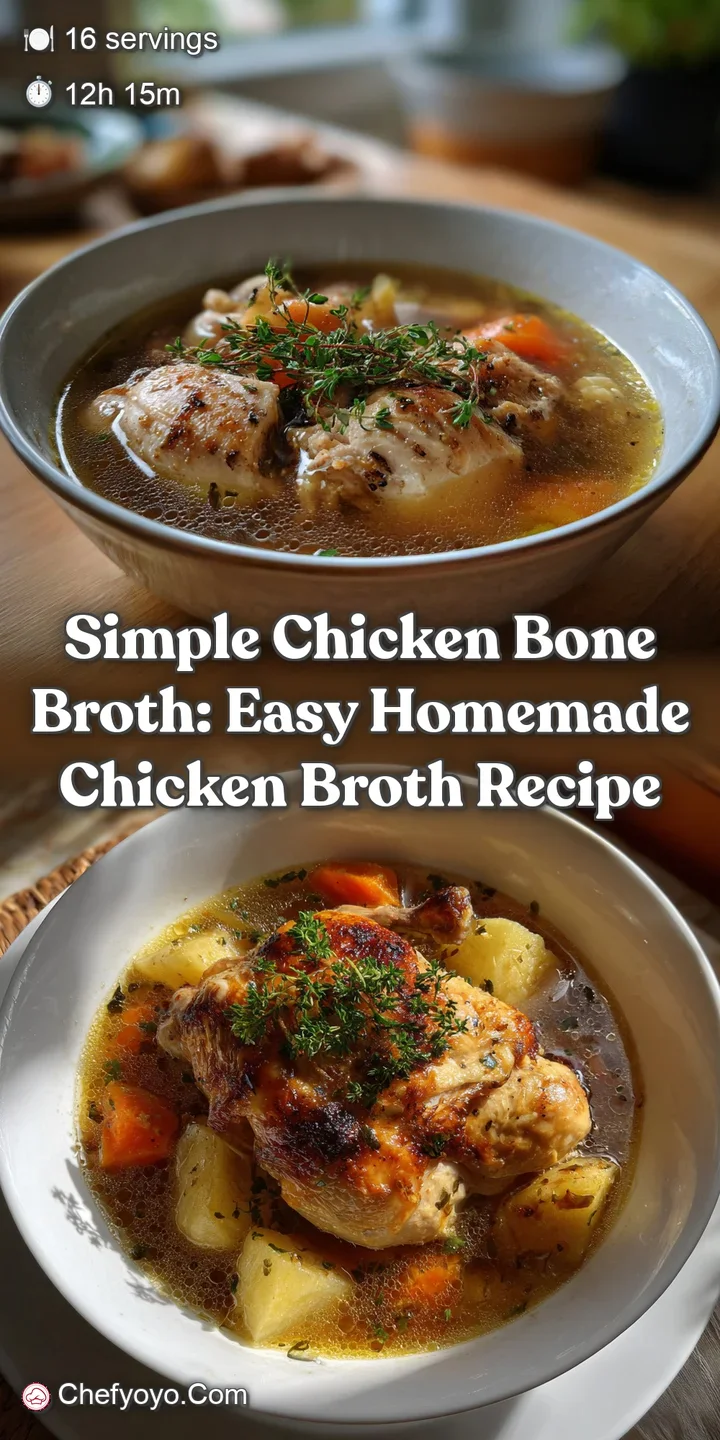Simple Chicken Bone Broth: Easy Homemade Chicken Broth Recipe