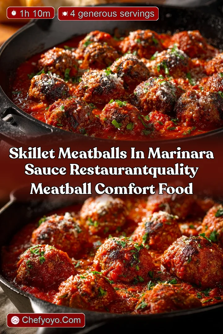 Skillet Meatballs in Marinara Sauce RestaurantQuality Meatball Comfort Food